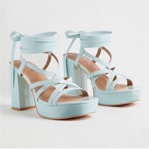 Scrappy Lace Up Platform Heeled Sandals (WW) wide width